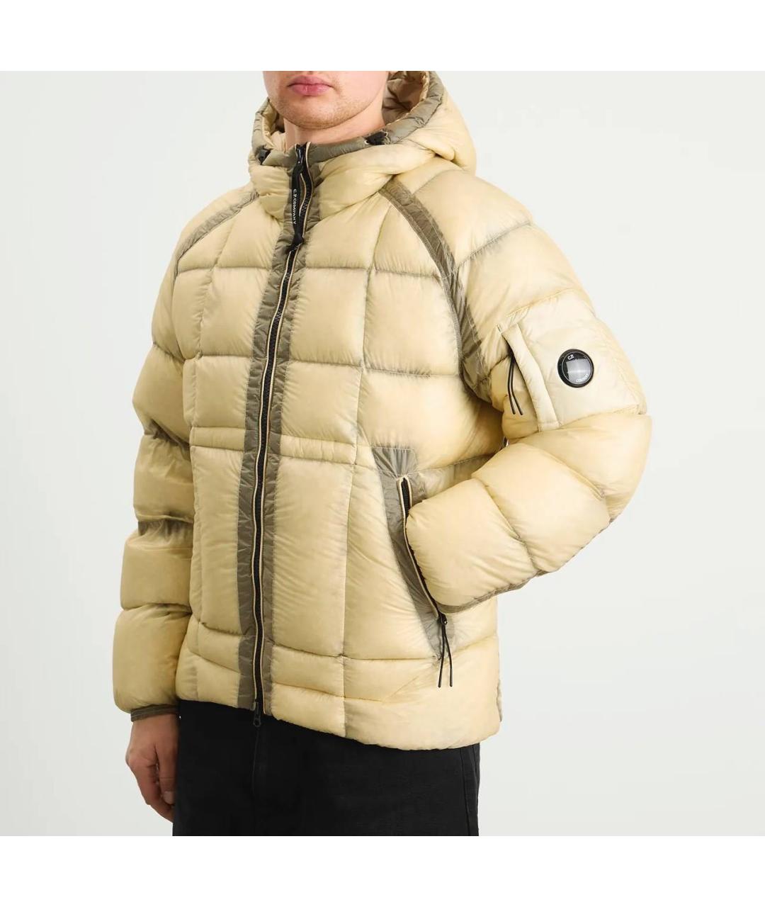 CP COMPANY Бежевый полиамидовый пуховик, фото 2