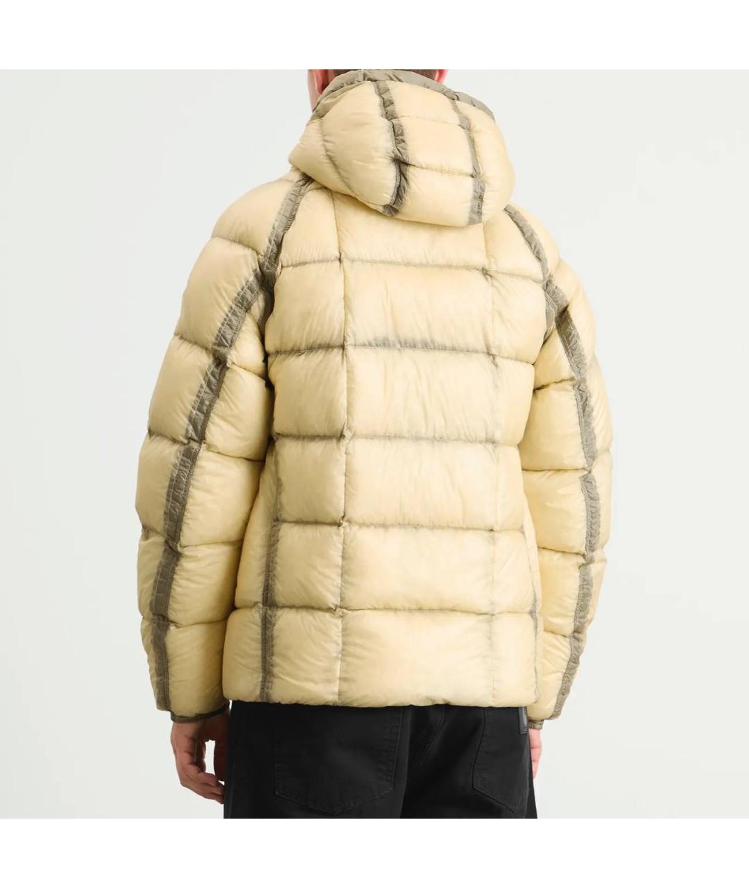 CP COMPANY Бежевый полиамидовый пуховик, фото 3
