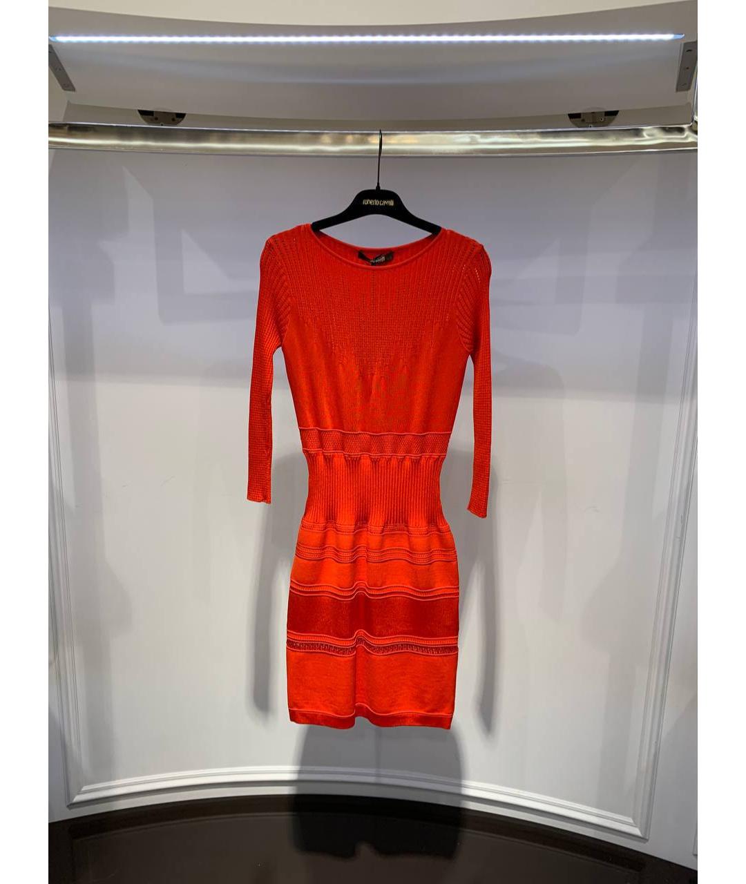 ROBERTO CAVALLI Красное вискозное вечернее платье, фото 4