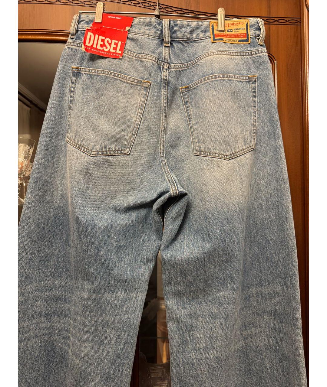 DIESEL Голубые хлопковые джинсы клеш, фото 2
