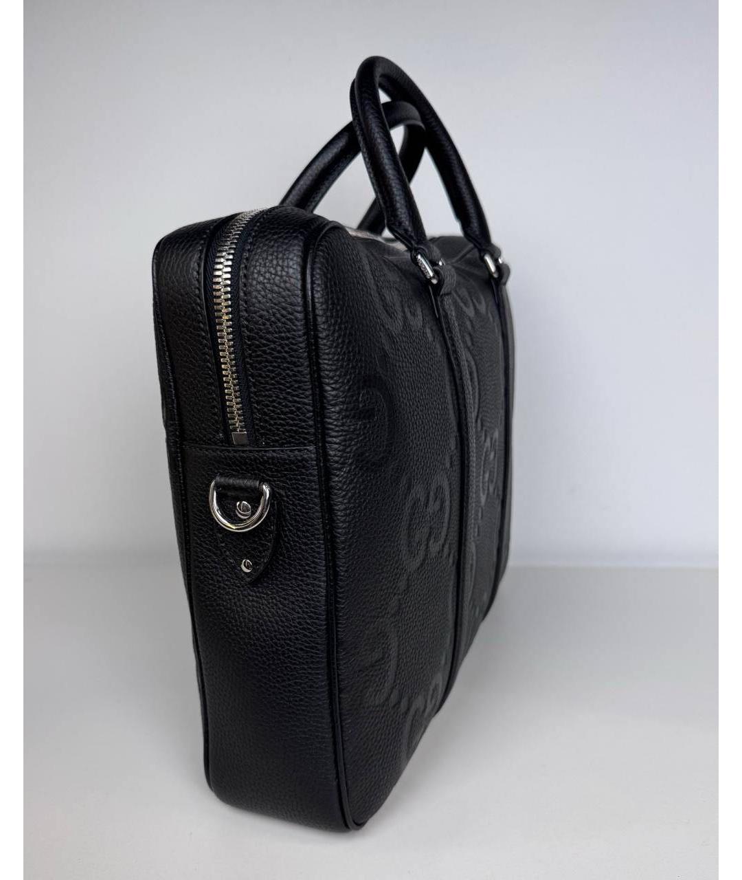 GUCCI Черный кожаный портфель, фото 2