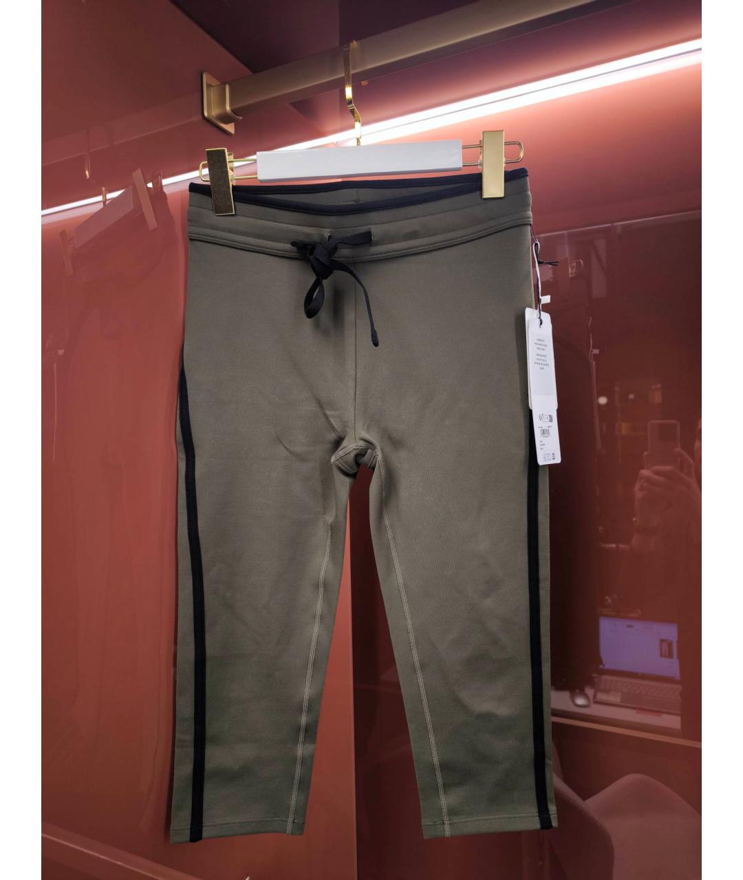 ALO YOGA Хаки синтетические леггинсы и велосипедки, фото 5