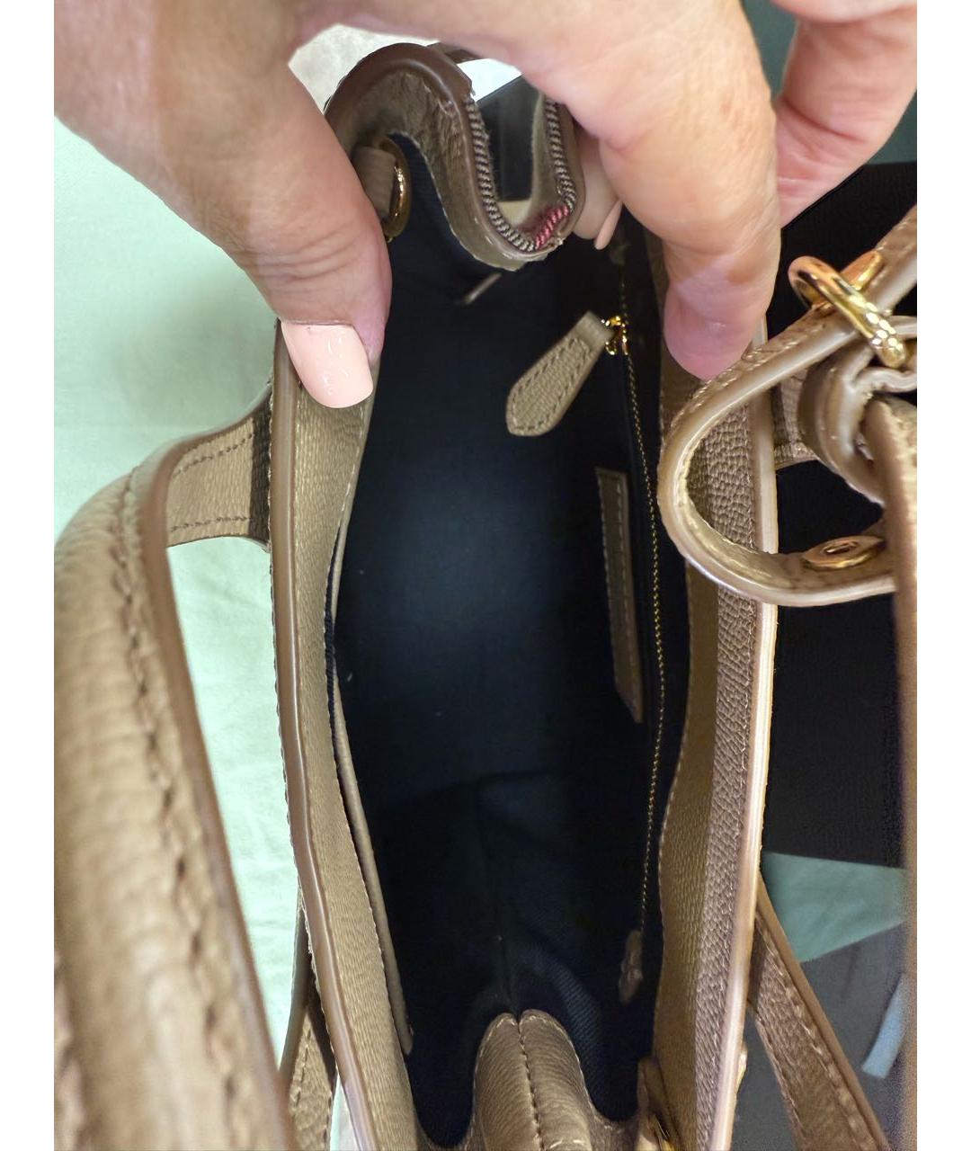 BURBERRY Бежевая кожаная сумка через плечо, фото 4