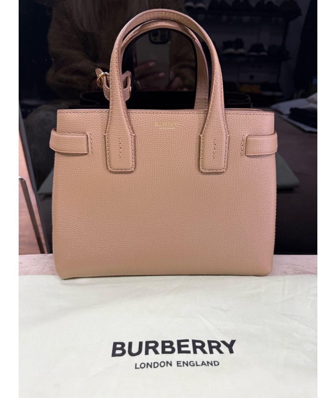 BURBERRY Бежевая кожаная сумка через плечо, фото 5