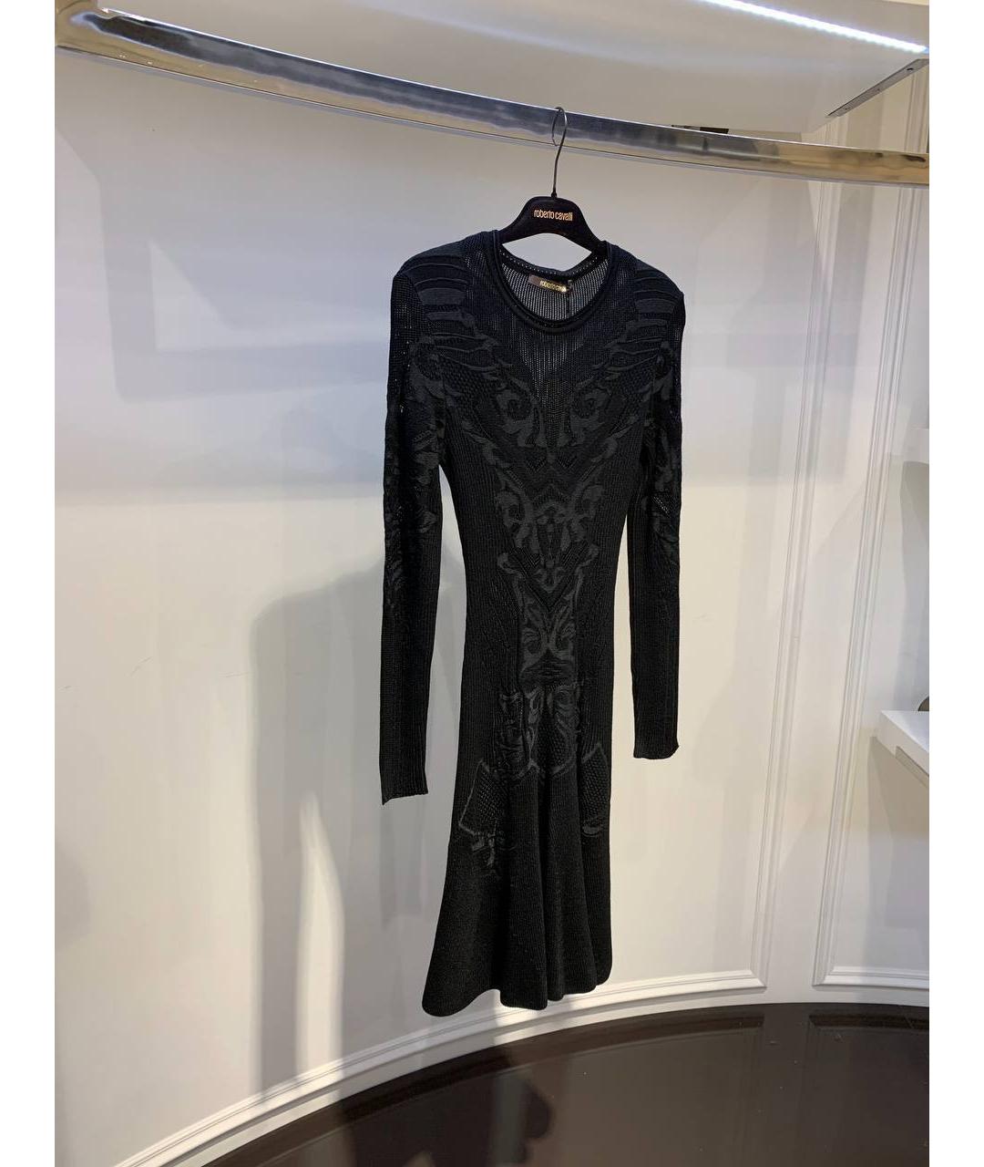 ROBERTO CAVALLI Черное шерстяное вечернее платье, фото 2