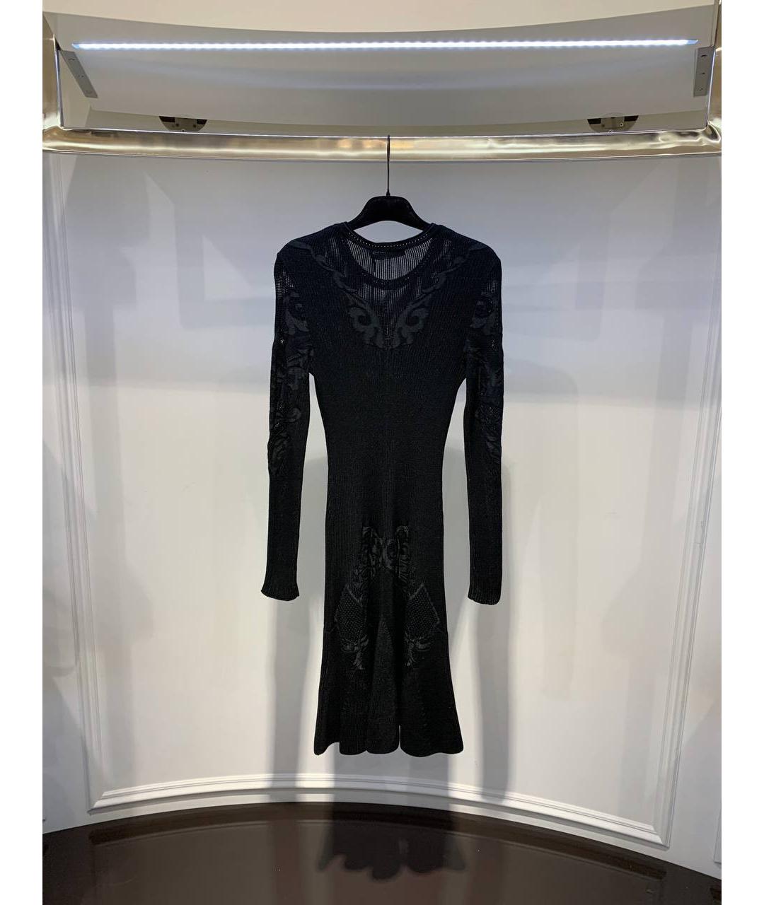 ROBERTO CAVALLI Черное шерстяное вечернее платье, фото 3