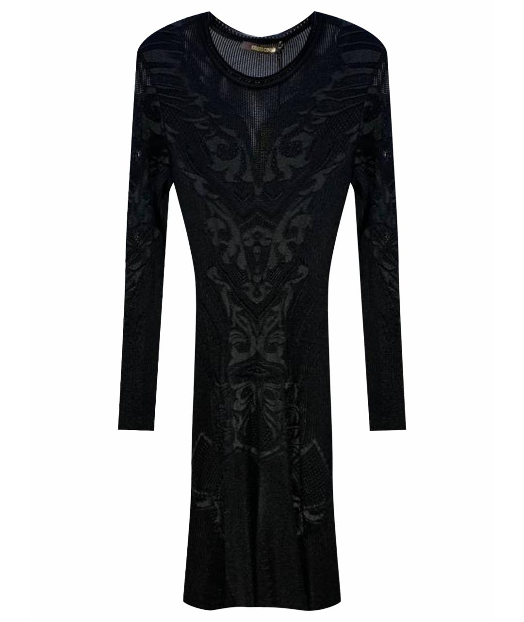 ROBERTO CAVALLI Черное шерстяное вечернее платье, фото 1