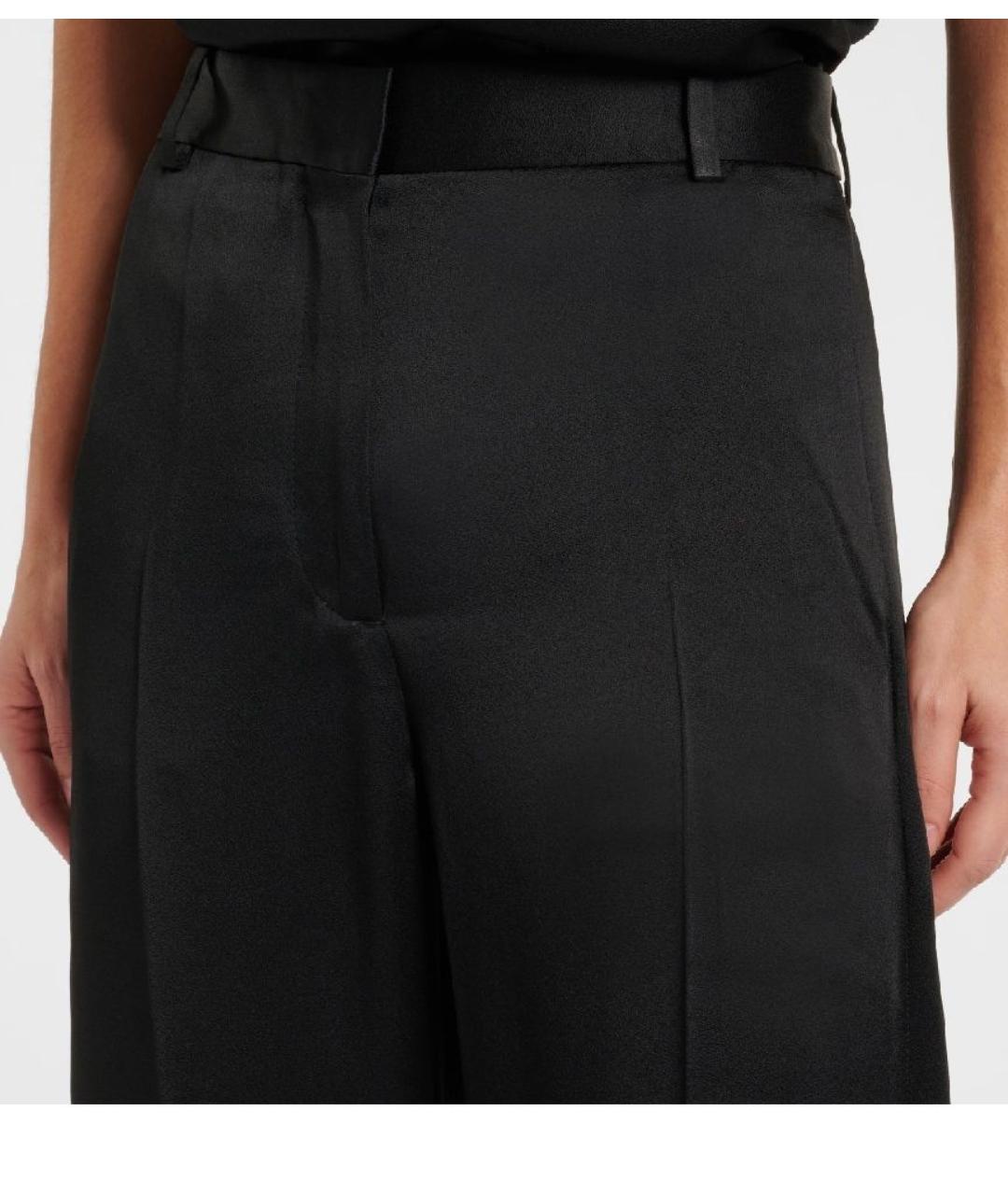 TOTEME Черные вискозные брюки широкие, фото 3