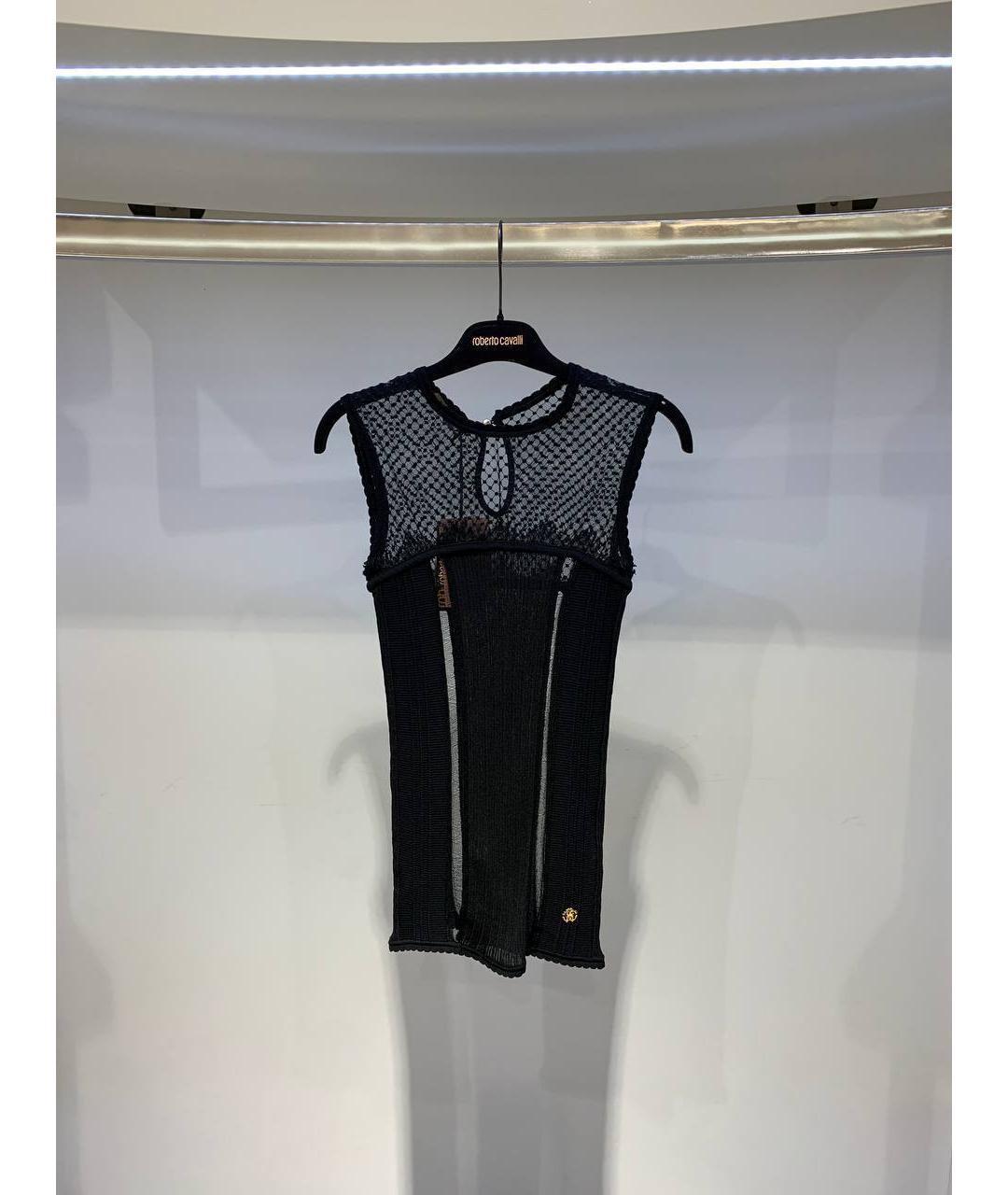 ROBERTO CAVALLI Черная вискозная майка, фото 4
