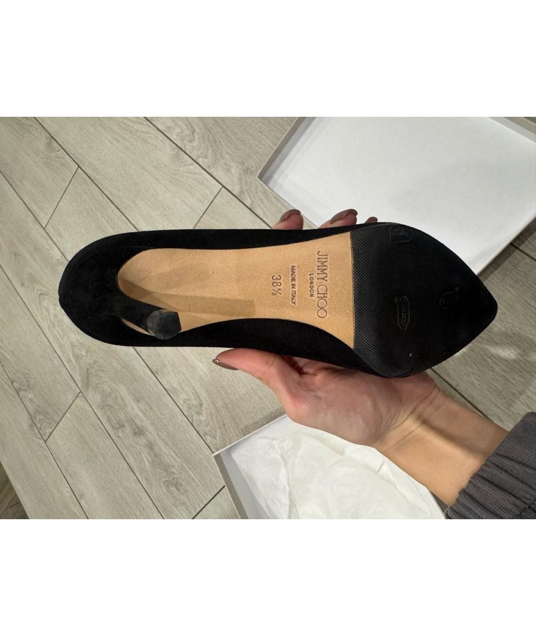 JIMMY CHOO Черные замшевые туфли, фото 8