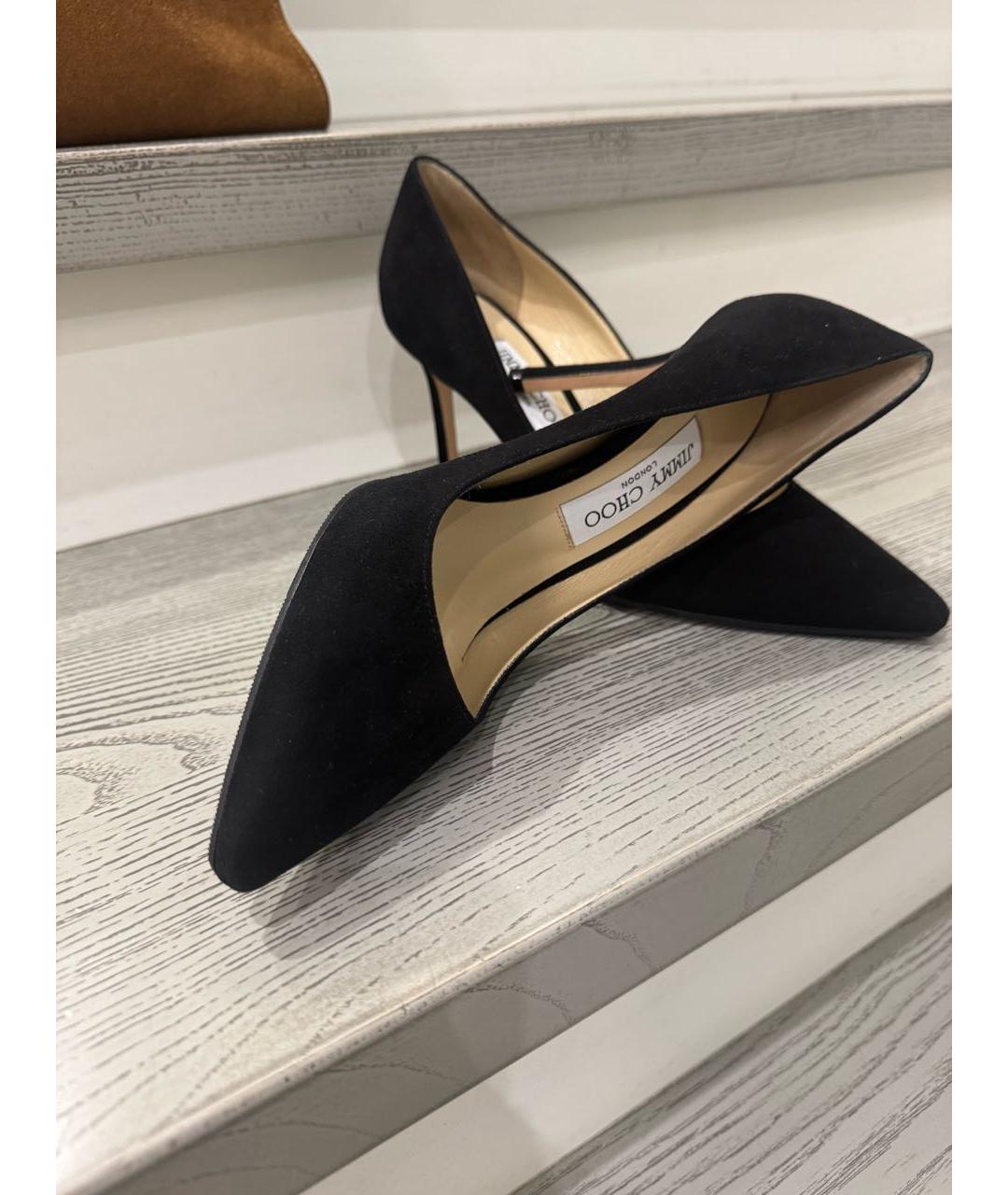 JIMMY CHOO Черные замшевые туфли, фото 7