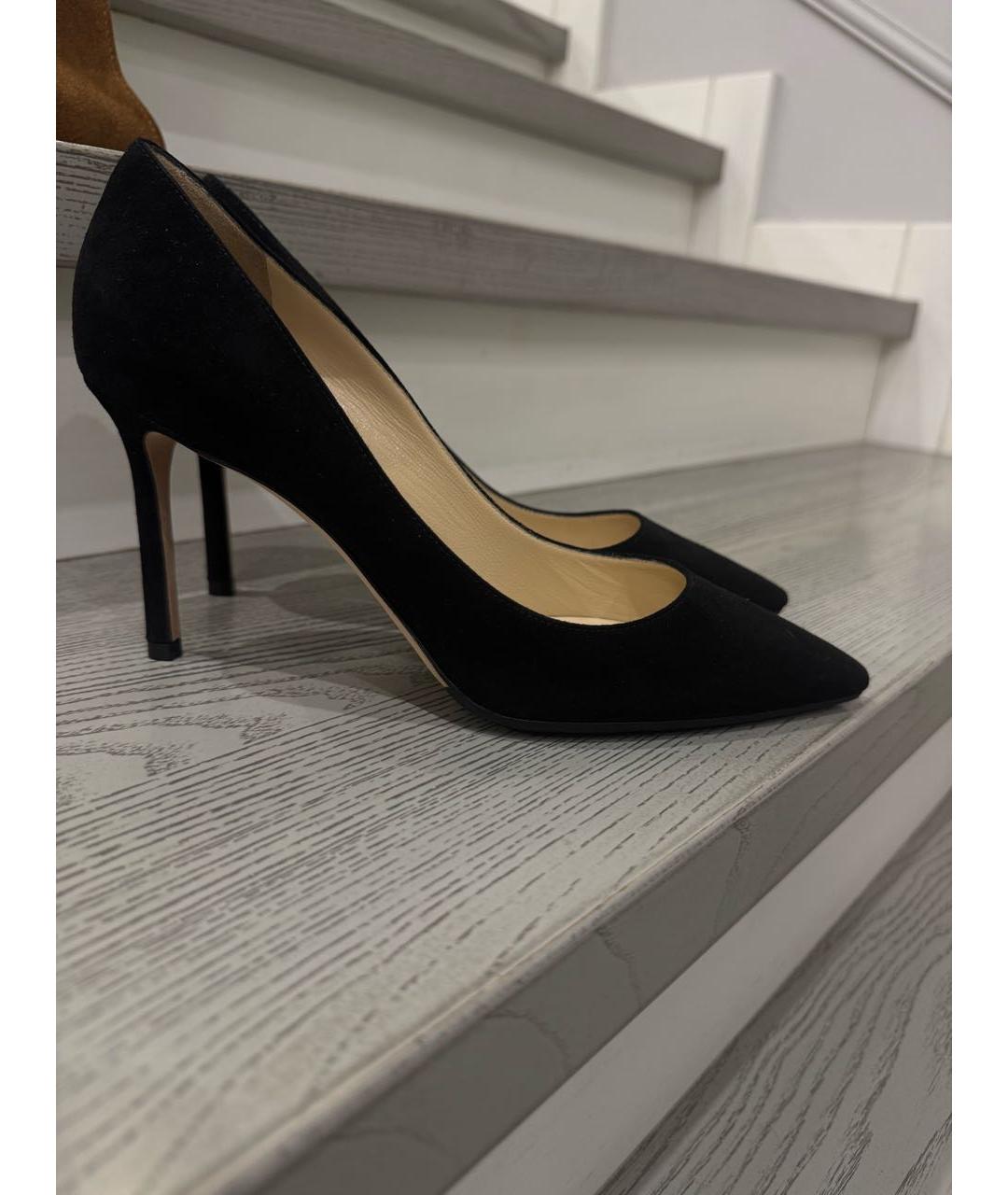 JIMMY CHOO Черные замшевые туфли, фото 9