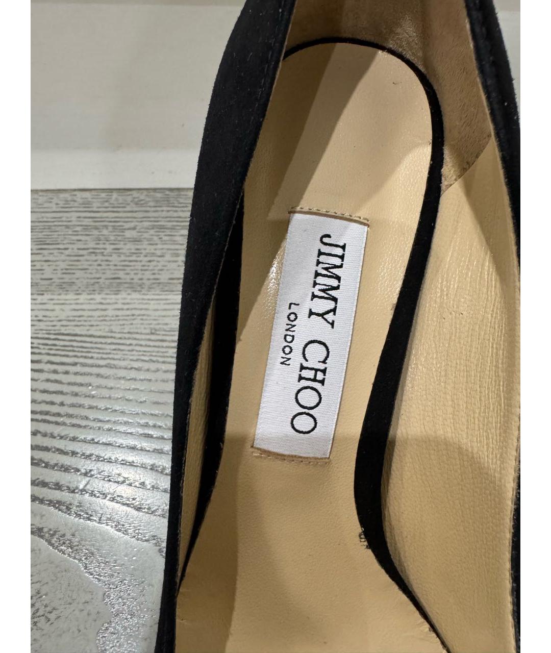 JIMMY CHOO Черные замшевые туфли, фото 6