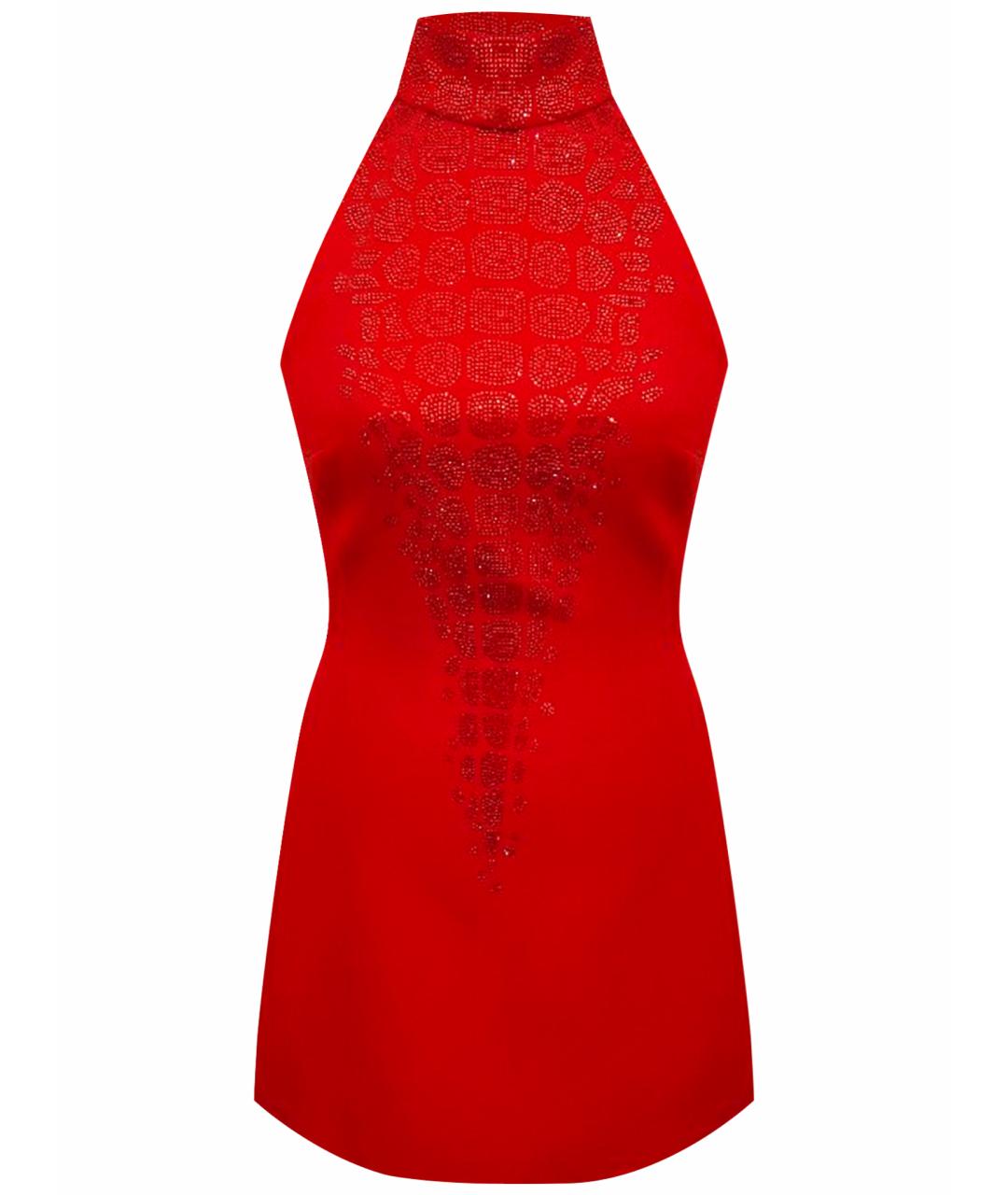 DAVID KOMA Красное вискозное коктейльное платье, фото 1