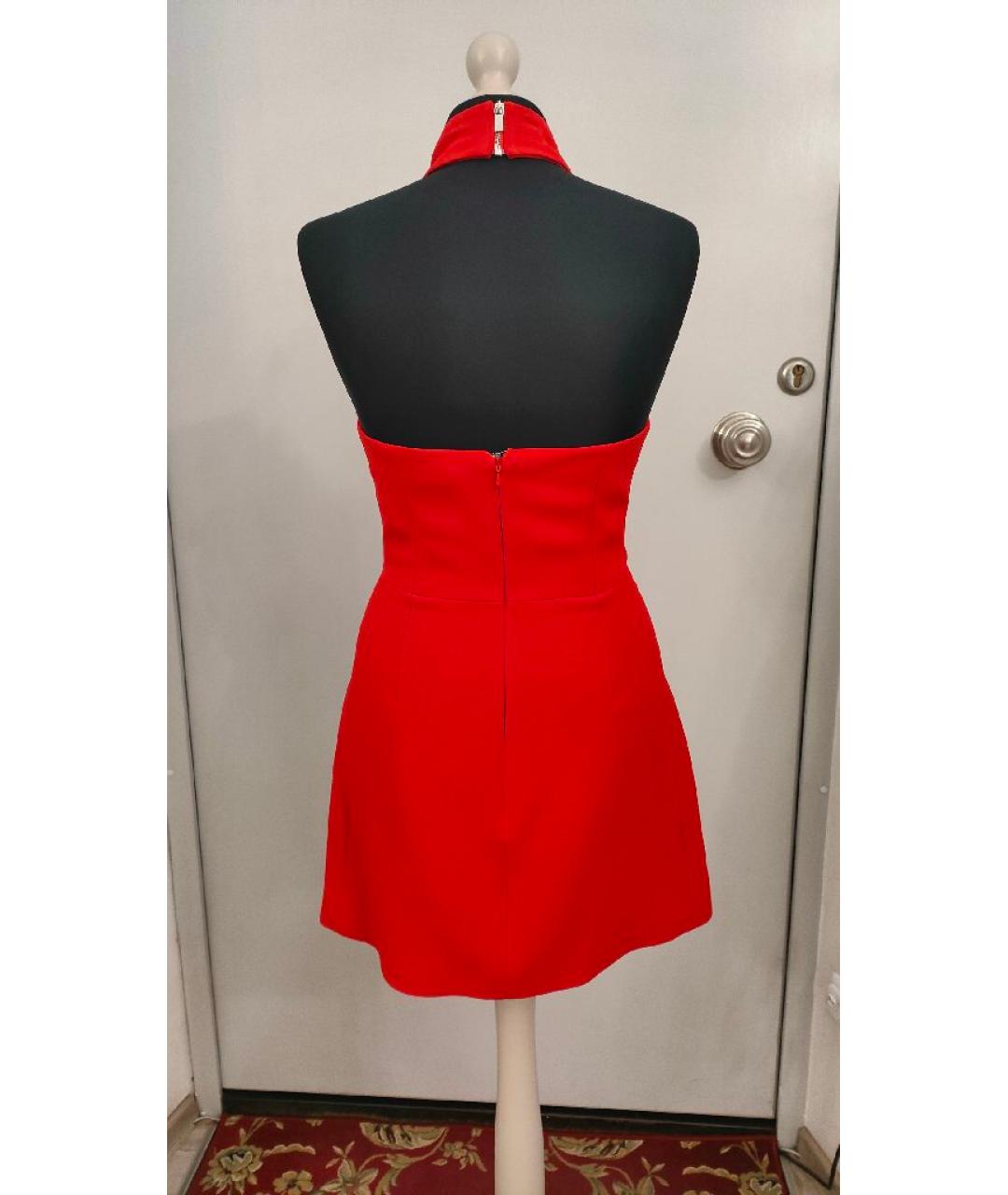 DAVID KOMA Красное вискозное коктейльное платье, фото 2