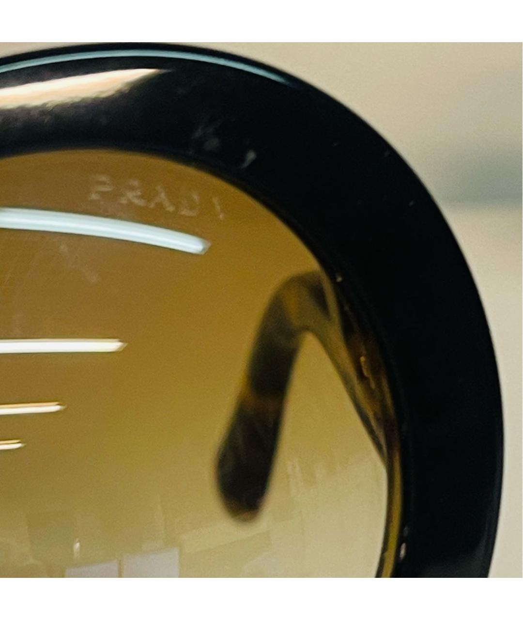 PRADA Коричневые пластиковые солнцезащитные очки, фото 6