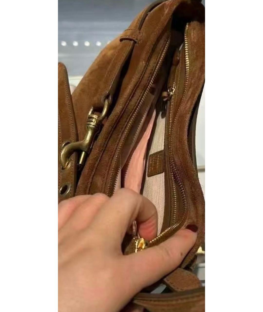 MIU MIU Коричневая замшевая сумка через плечо, фото 8