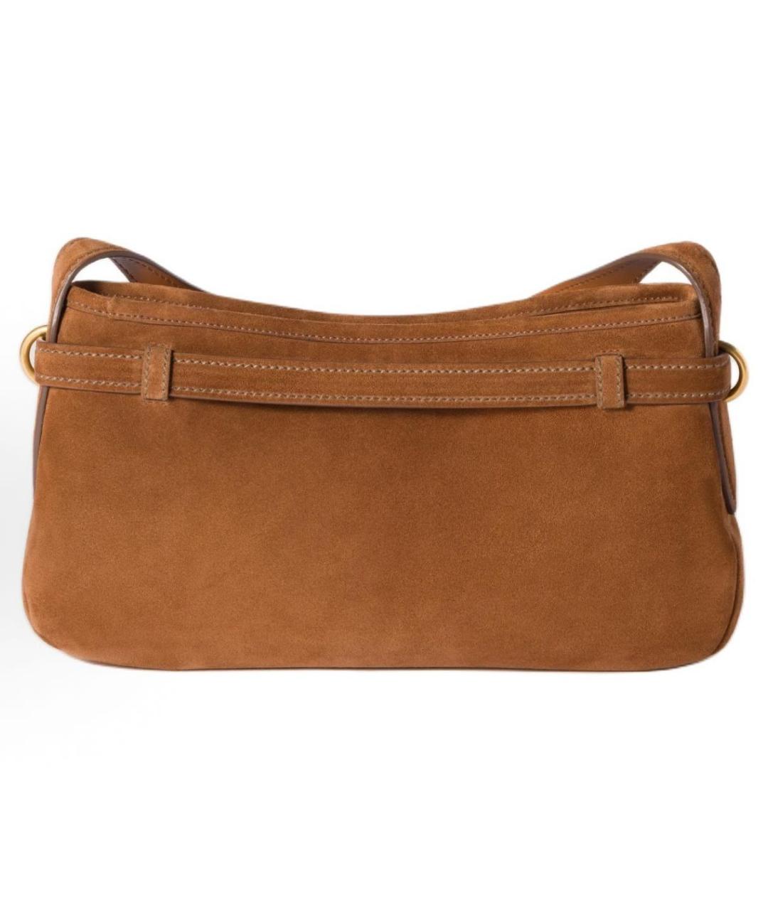 MIU MIU Коричневая замшевая сумка через плечо, фото 3