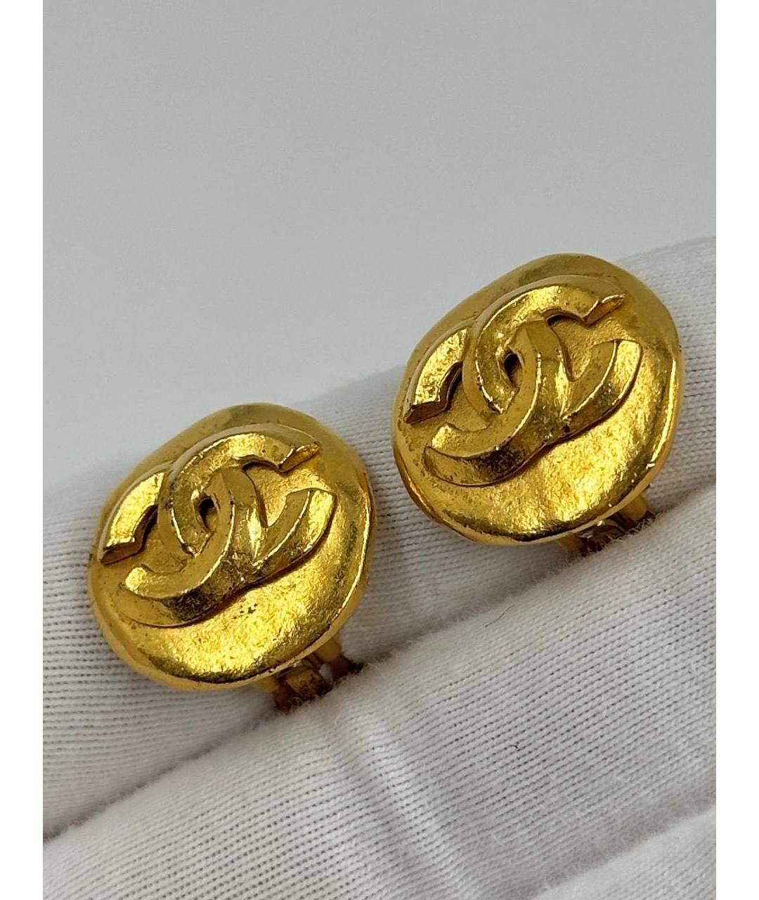 CHANEL Золотые позолоченные клипсы, фото 6