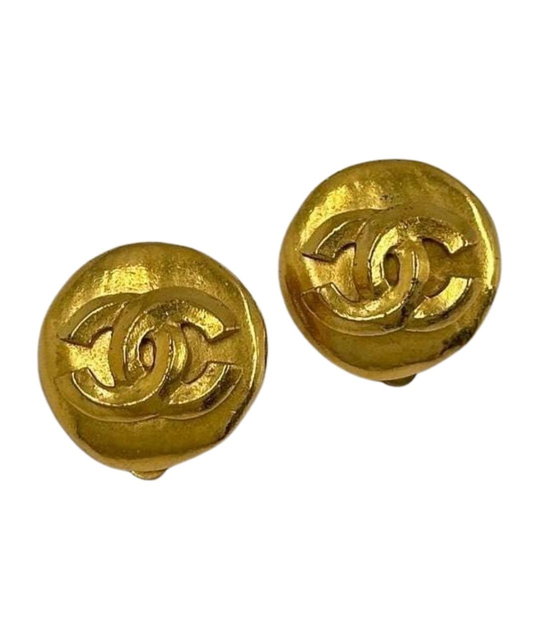 CHANEL Золотые позолоченные клипсы, фото 1