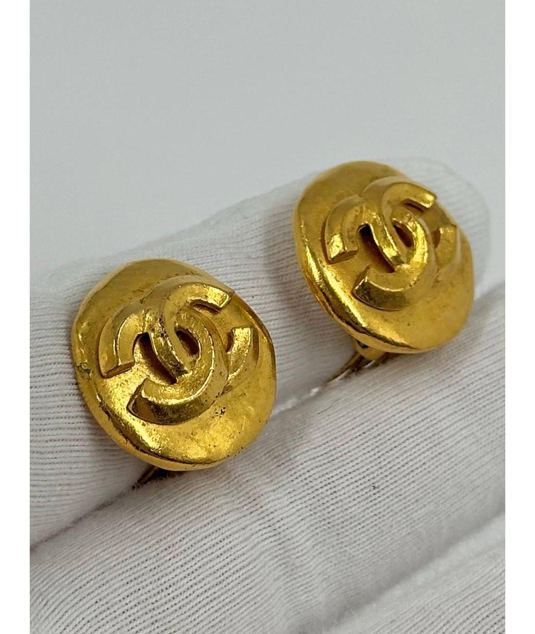 CHANEL Золотые позолоченные клипсы, фото 5