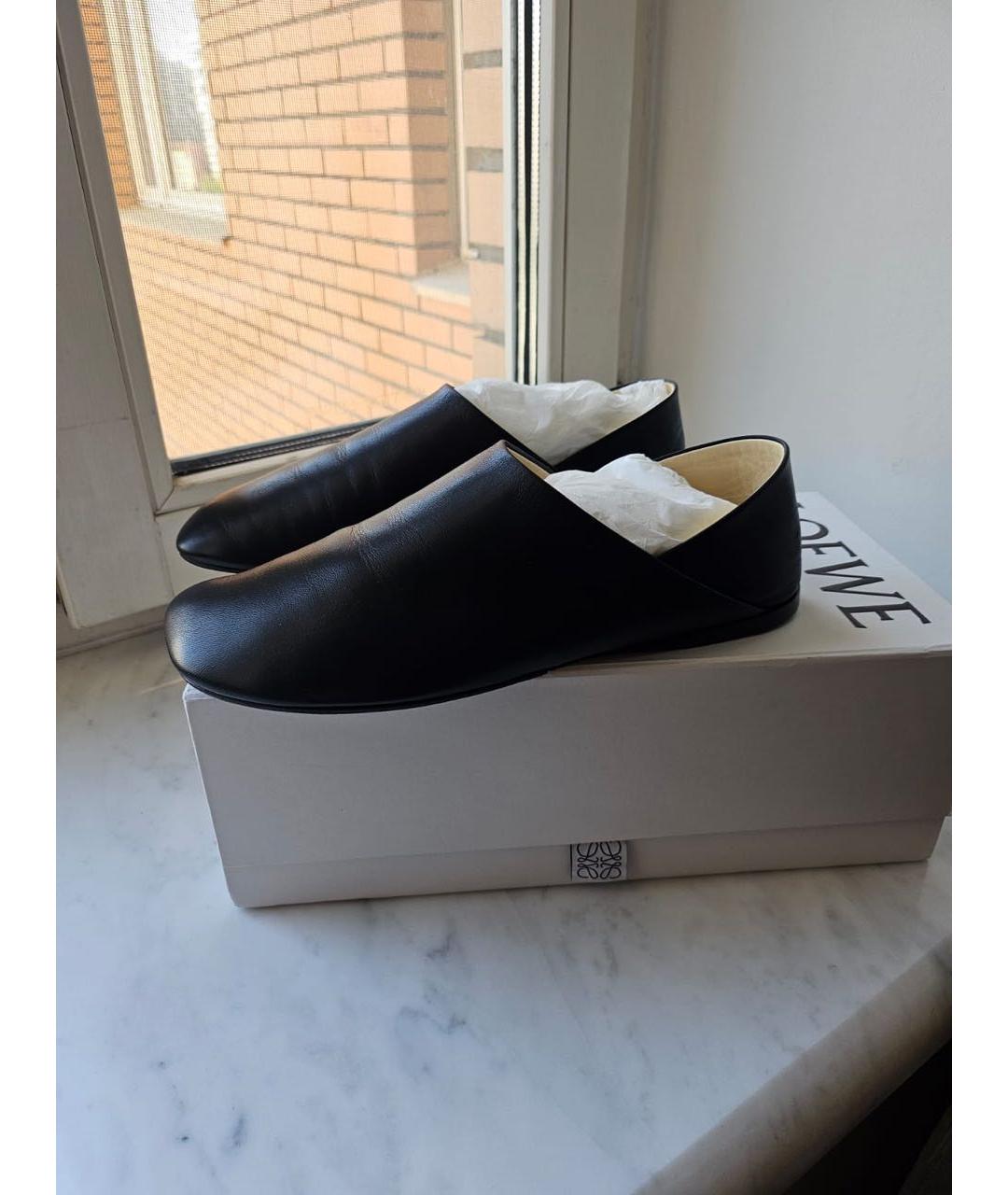 LOEWE Черные кожаные лоферы, фото 3