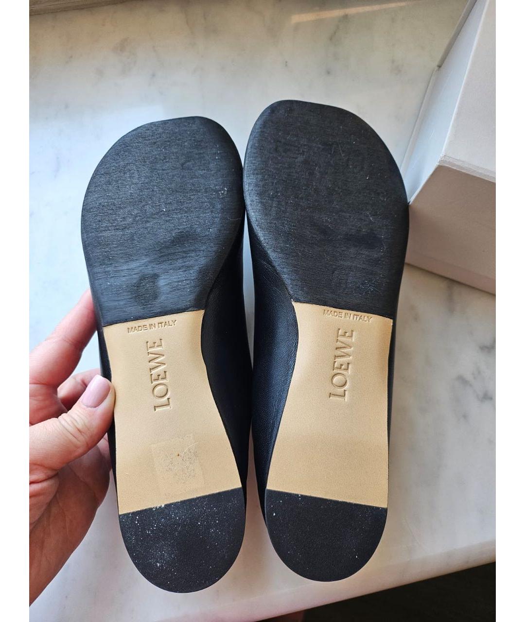 LOEWE Черные кожаные лоферы, фото 6