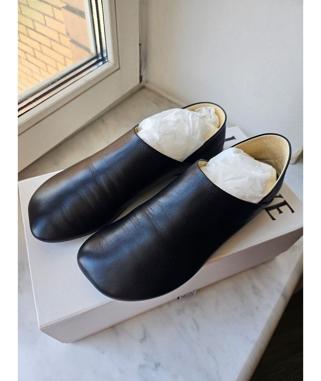 LOEWE Черные кожаные лоферы, фото 2