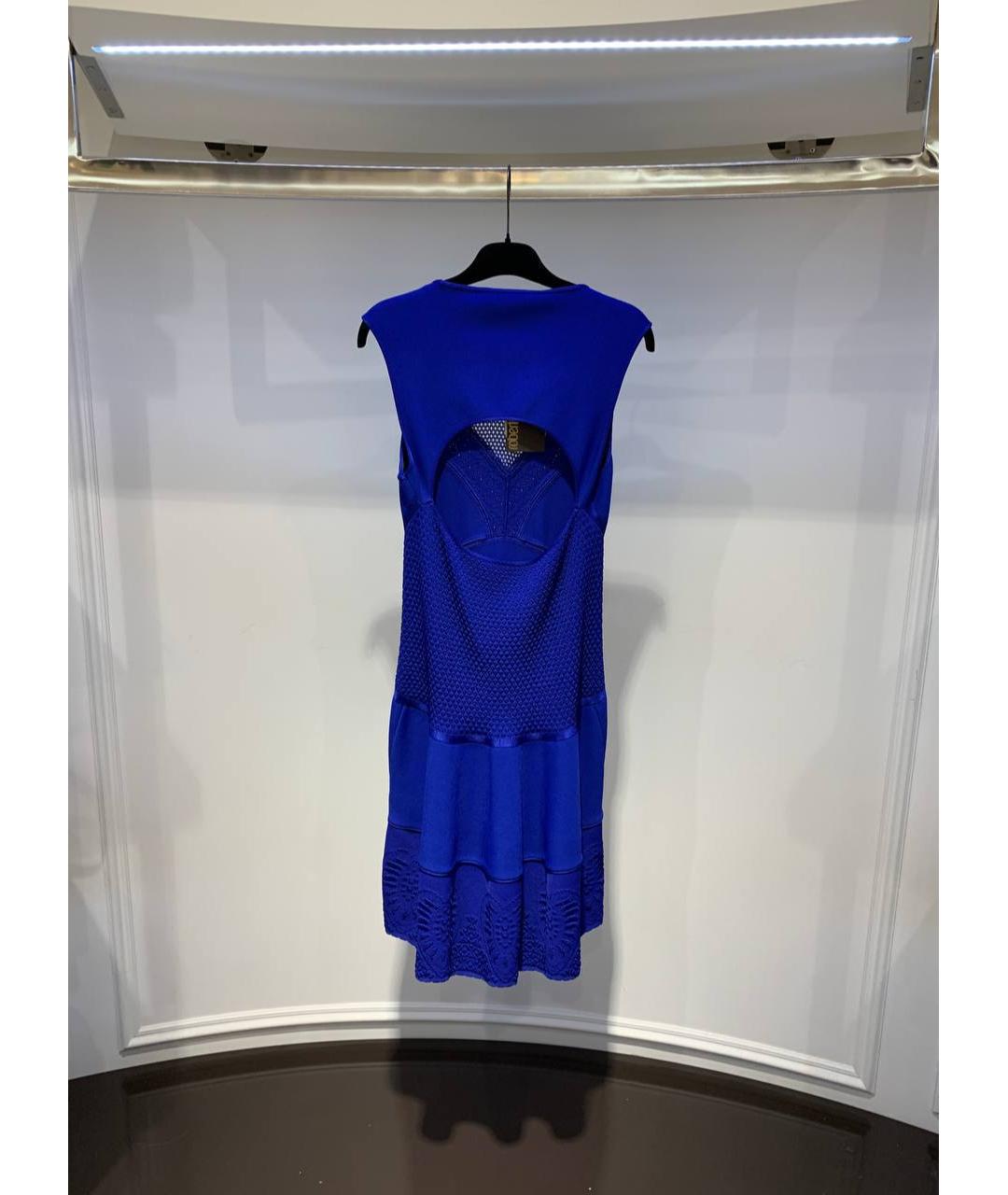 ROBERTO CAVALLI Синее вискозное повседневное платье, фото 3