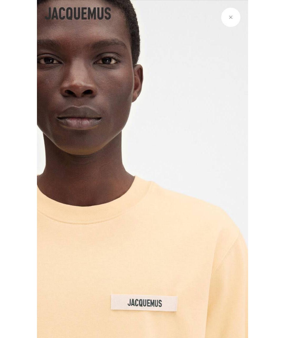 JACQUEMUS Желтая хлопковая футболка, фото 4