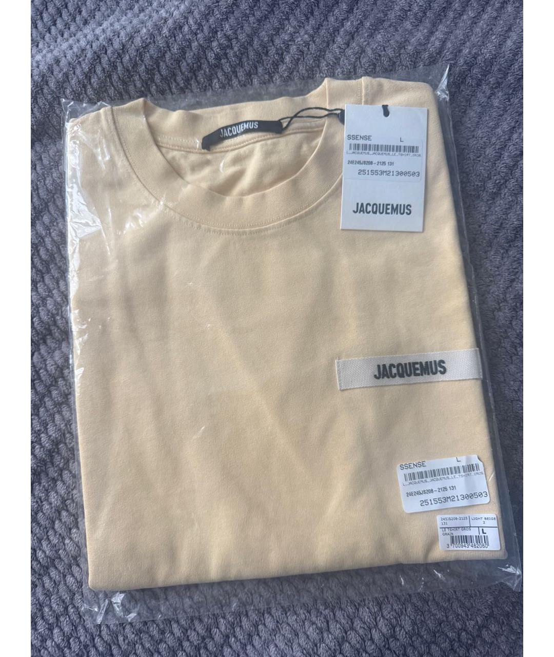 JACQUEMUS Желтая хлопковая футболка, фото 2