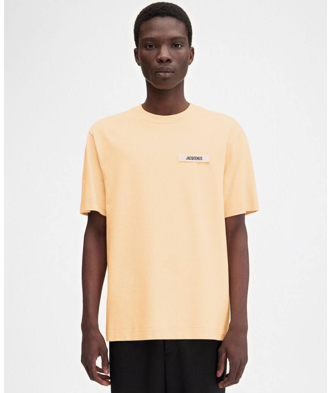 JACQUEMUS Желтая хлопковая футболка, фото 5