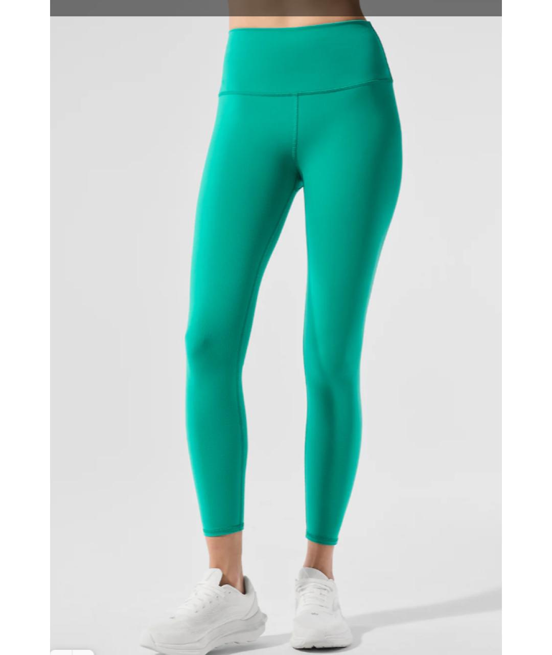 ALO YOGA Зеленые синтетические леггинсы и велосипедки, фото 3