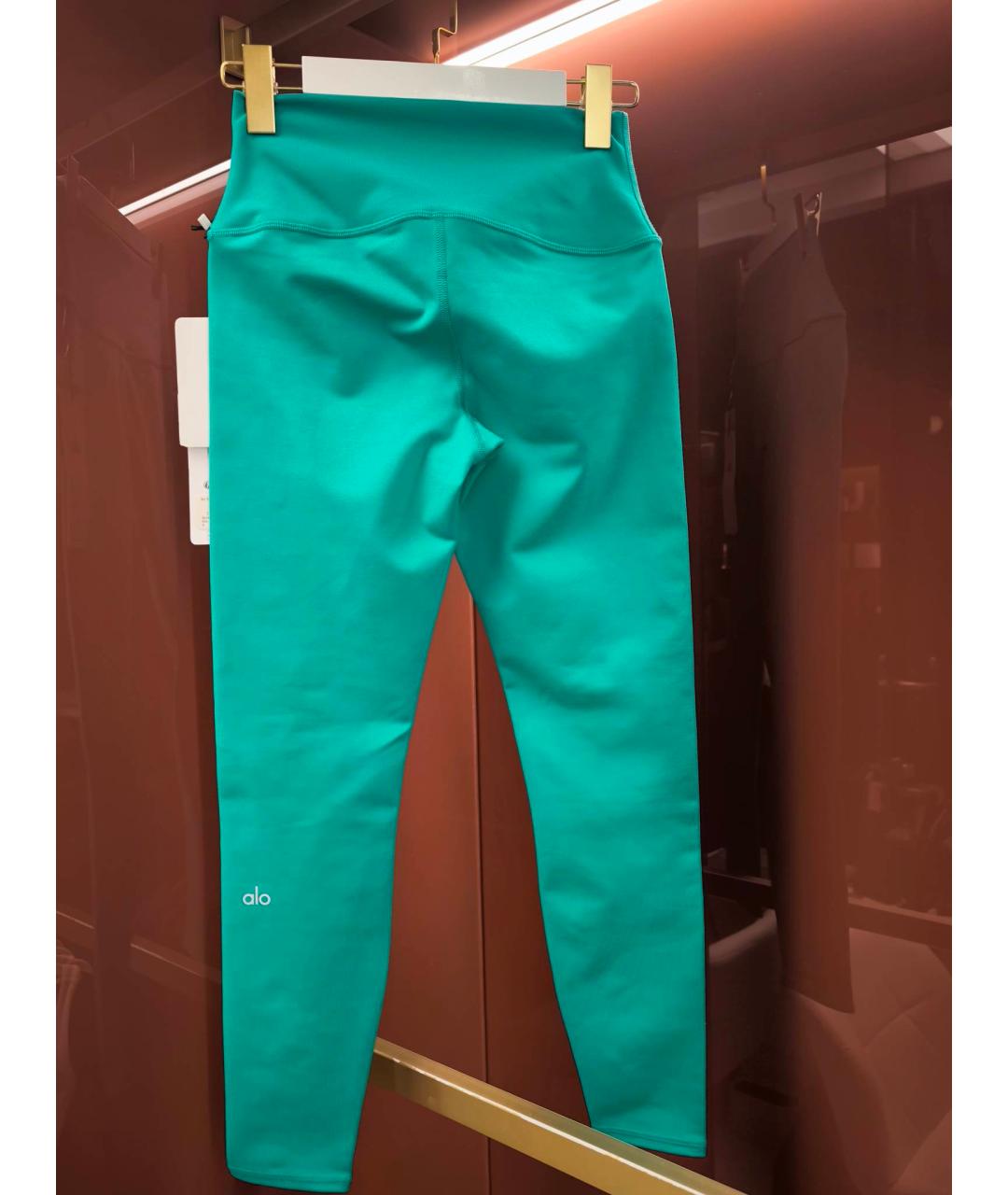 ALO YOGA Зеленые синтетические леггинсы и велосипедки, фото 2