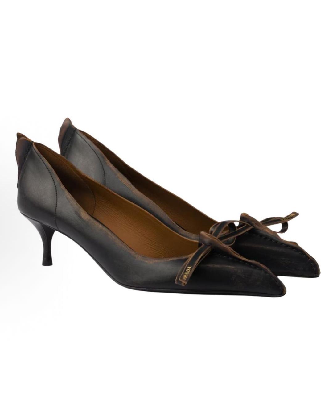 PRADA Коричневые кожаные туфли, фото 3