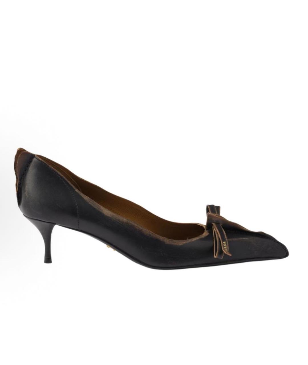 PRADA Коричневые кожаные туфли, фото 2