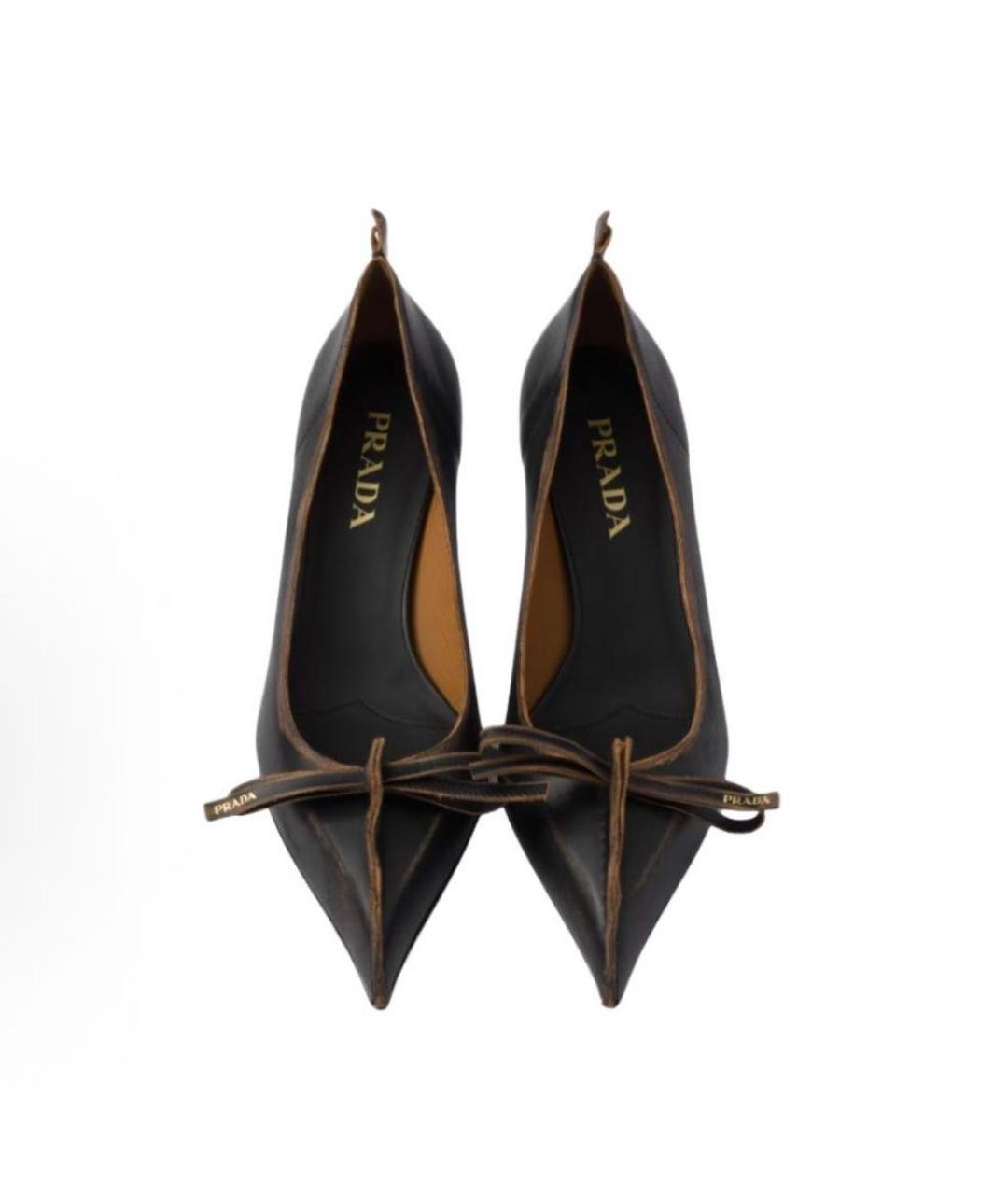 PRADA Коричневые кожаные туфли, фото 5