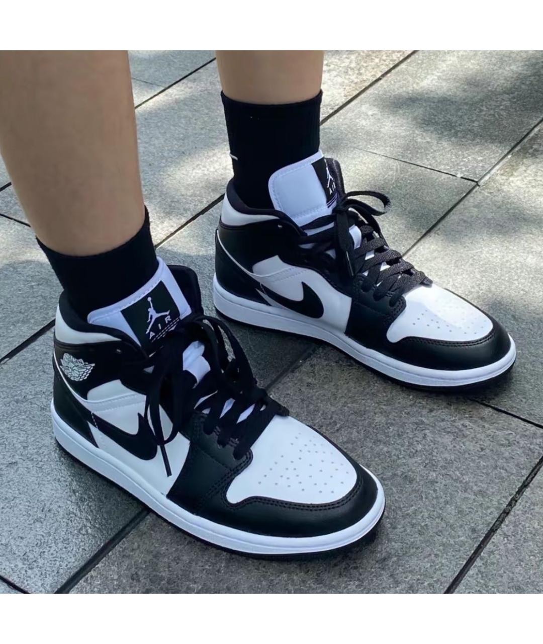 JORDAN Черные кожаные кроссовки, фото 3