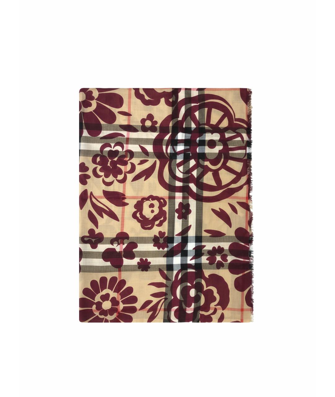 BURBERRY Бежевый шерстяной шарф, фото 1