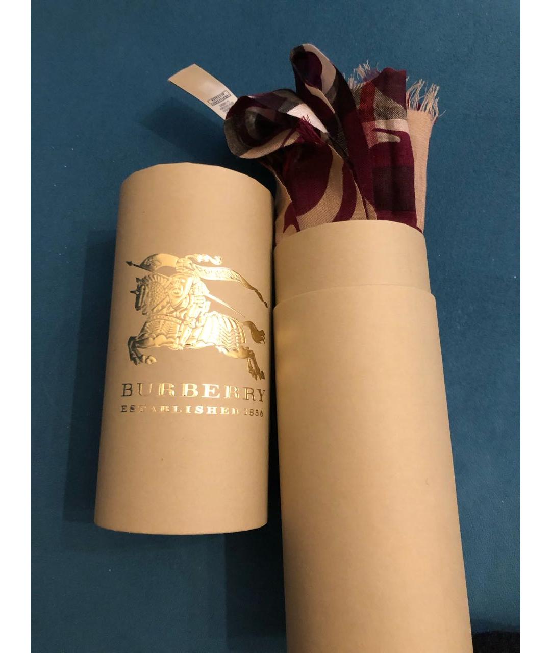 BURBERRY Бежевый шерстяной шарф, фото 6