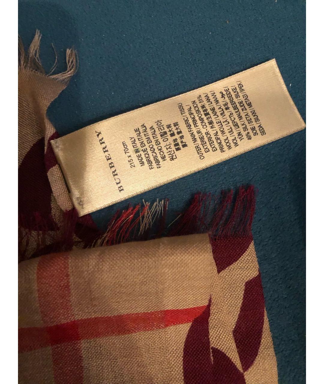 BURBERRY Бежевый шерстяной шарф, фото 3