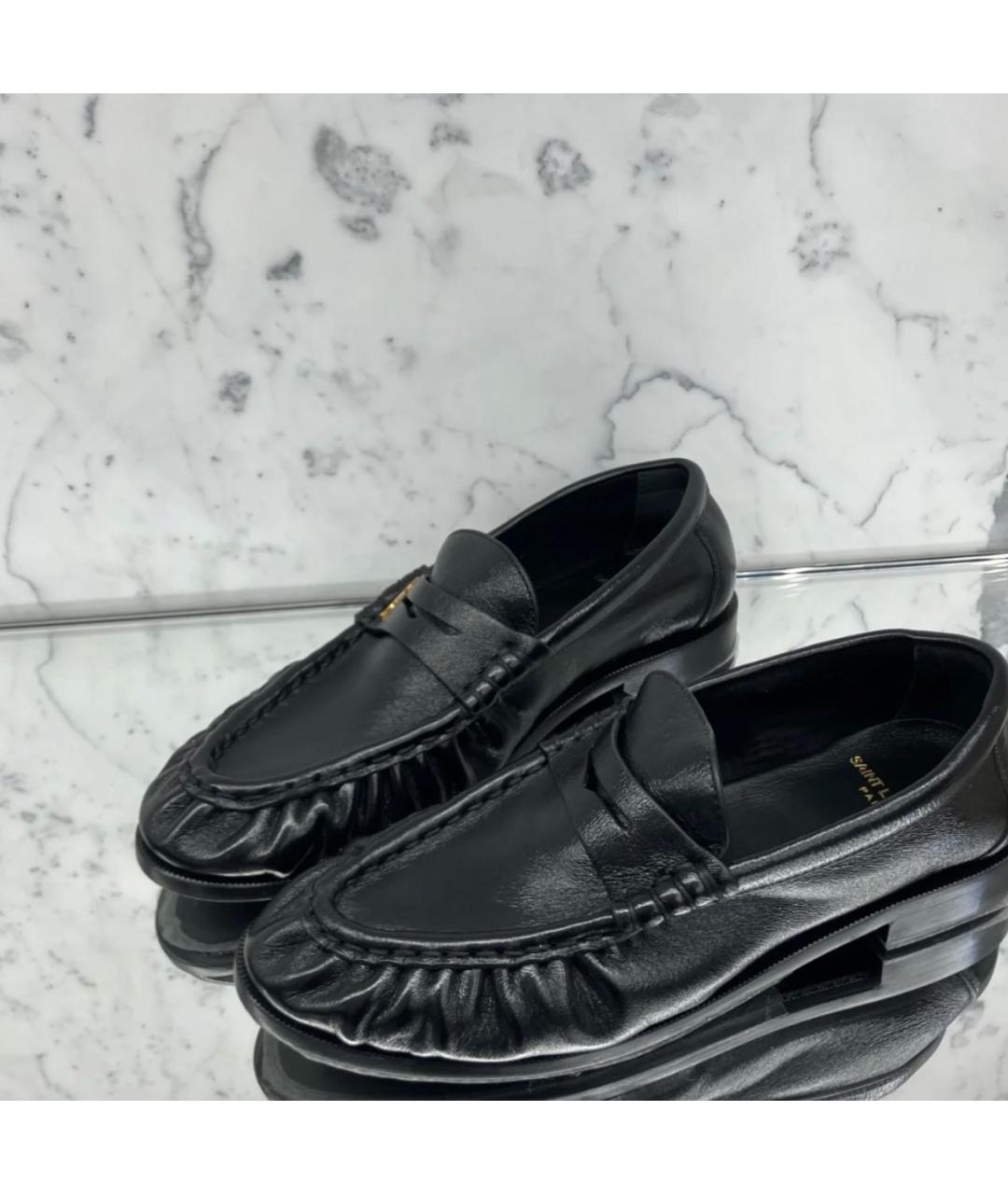 SAINT LAURENT Черные кожаные лоферы, фото 7