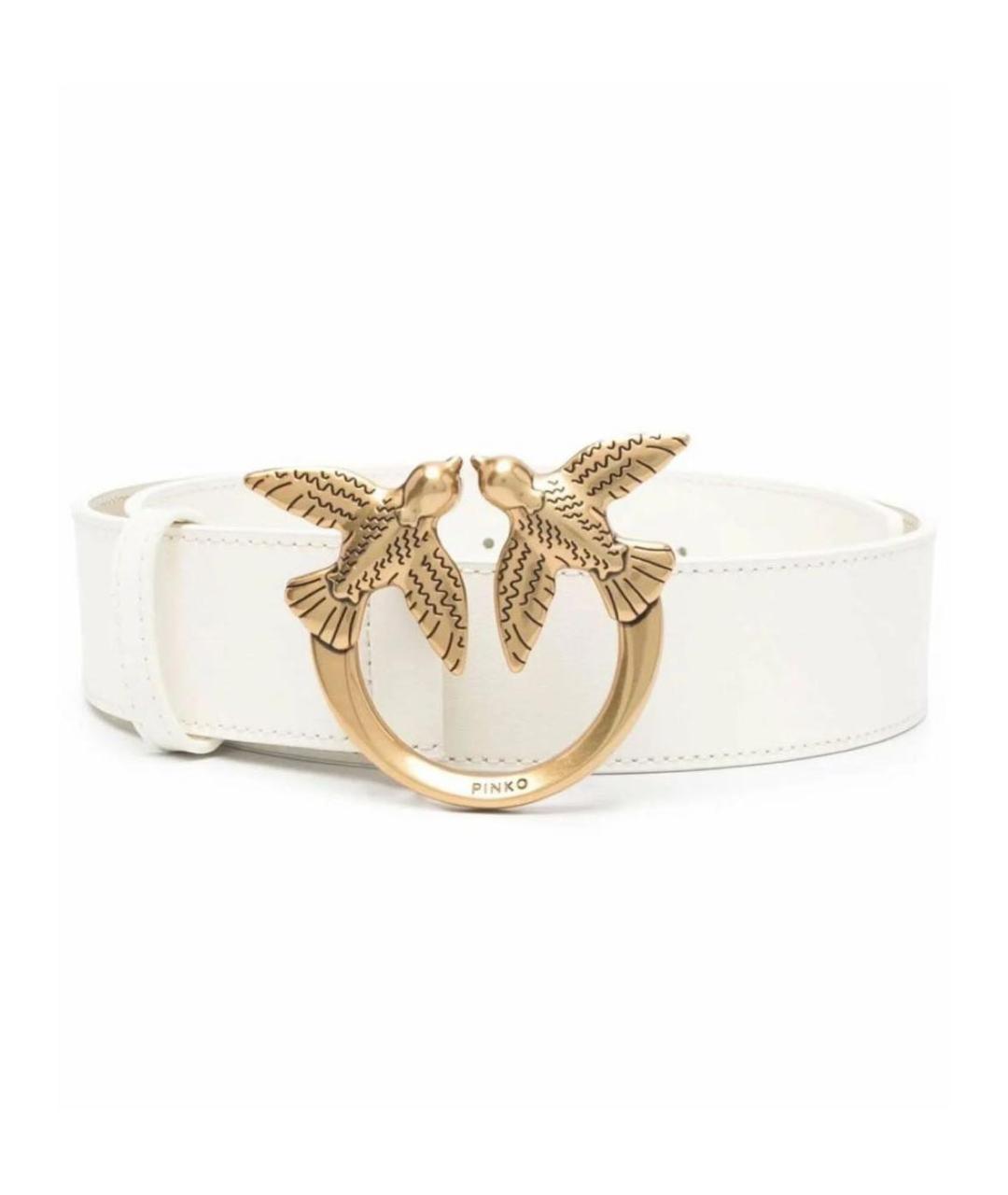 PINKO Белый кожаный ремень, фото 4