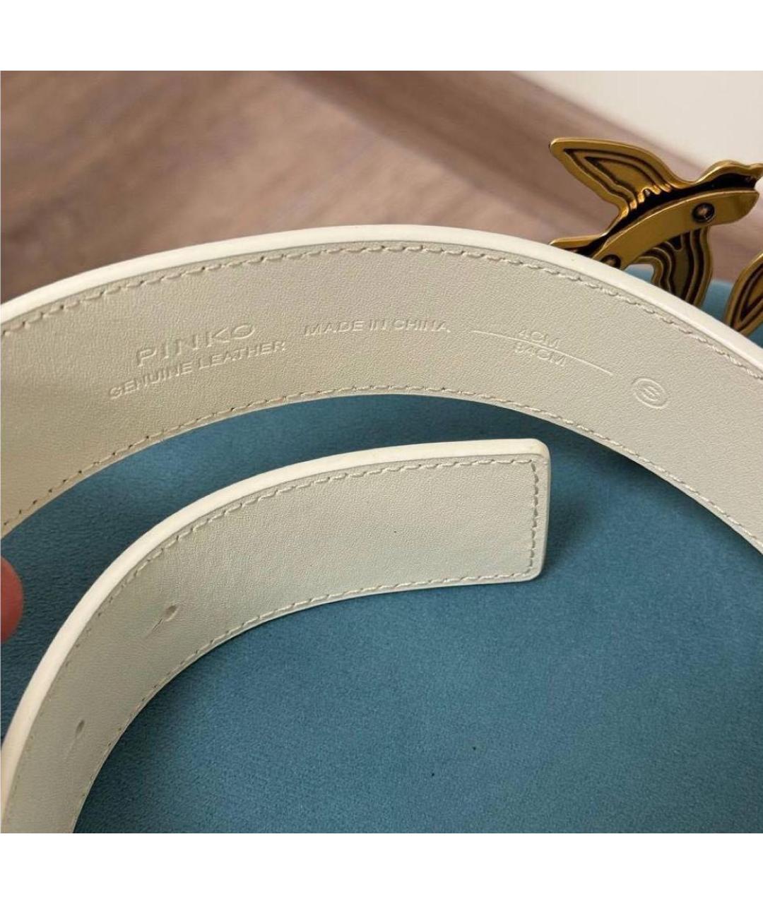 PINKO Белый кожаный ремень, фото 3