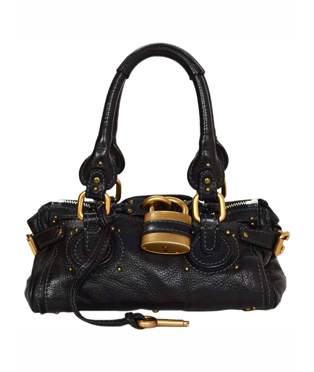 CHLOE Черная кожаная сумка с короткими ручками, фото 1