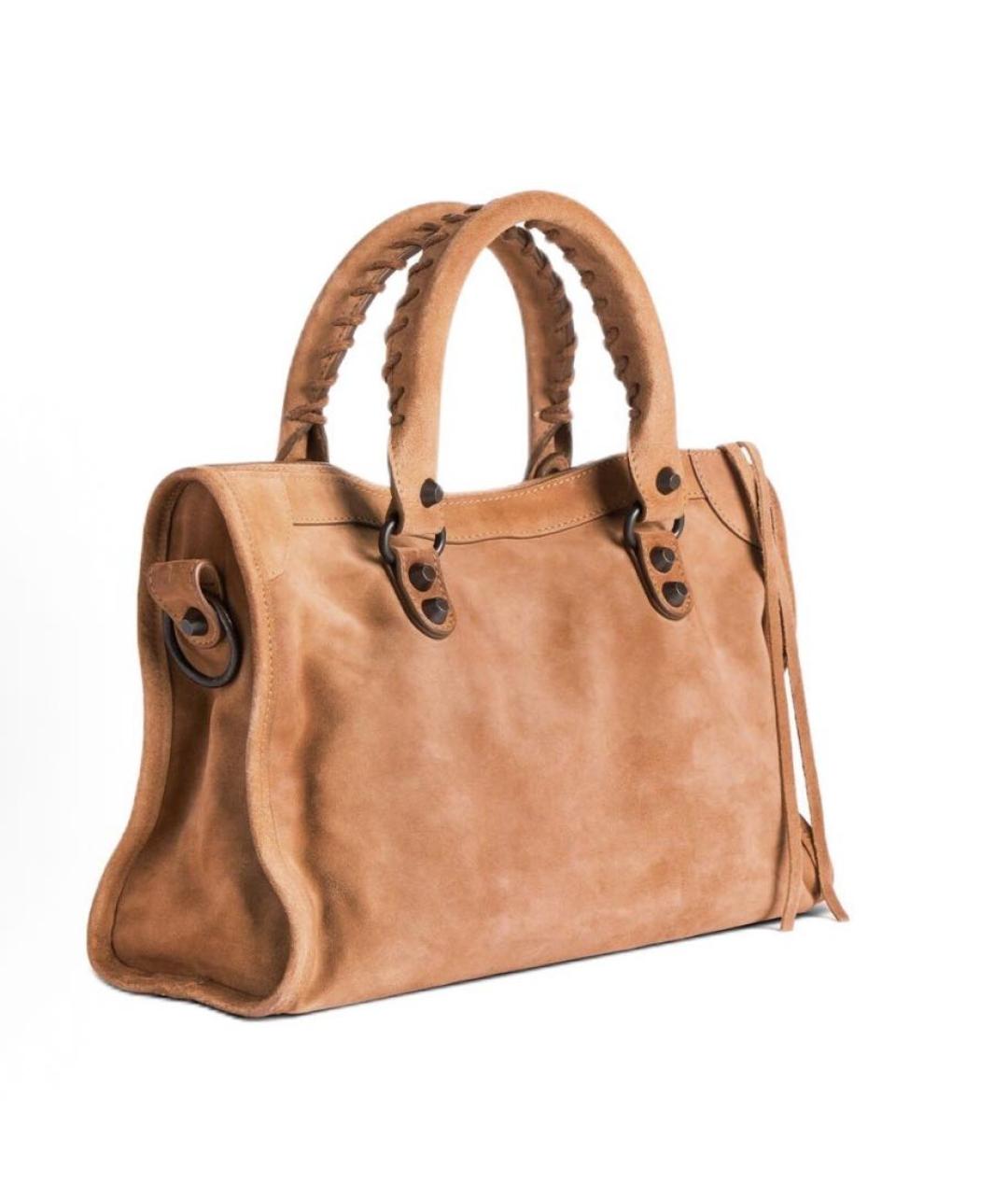 BALENCIAGA Коричневая замшевая сумка через плечо, фото 4