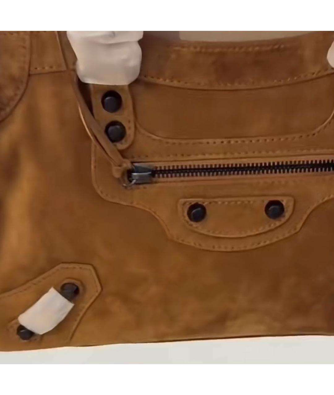 BALENCIAGA Коричневая замшевая сумка через плечо, фото 8