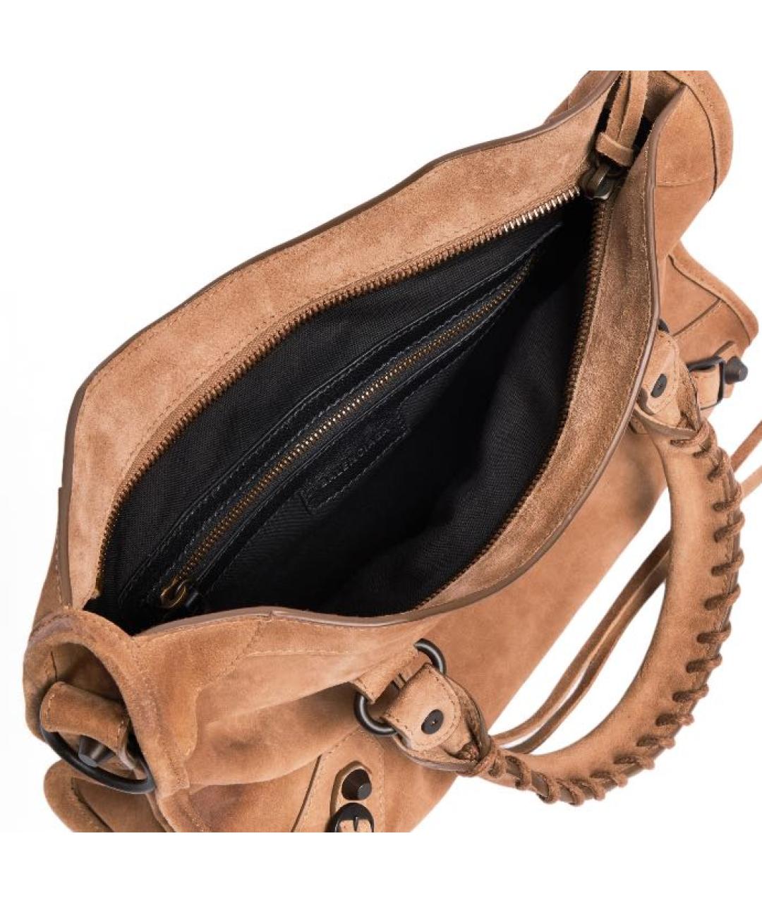 BALENCIAGA Коричневая замшевая сумка через плечо, фото 5