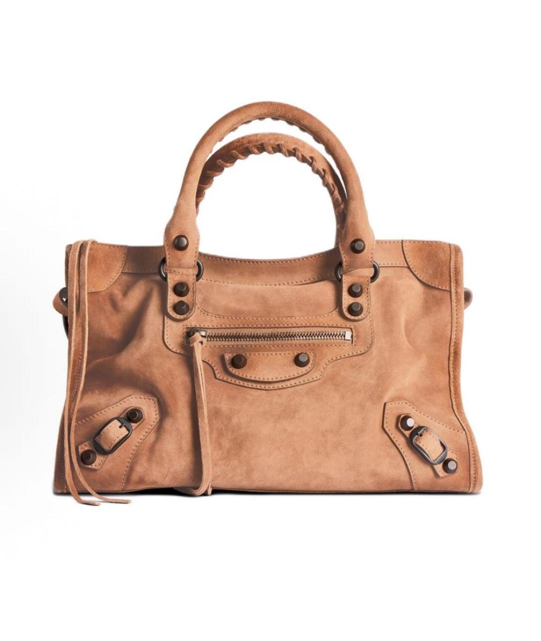 BALENCIAGA Коричневая замшевая сумка через плечо, фото 9