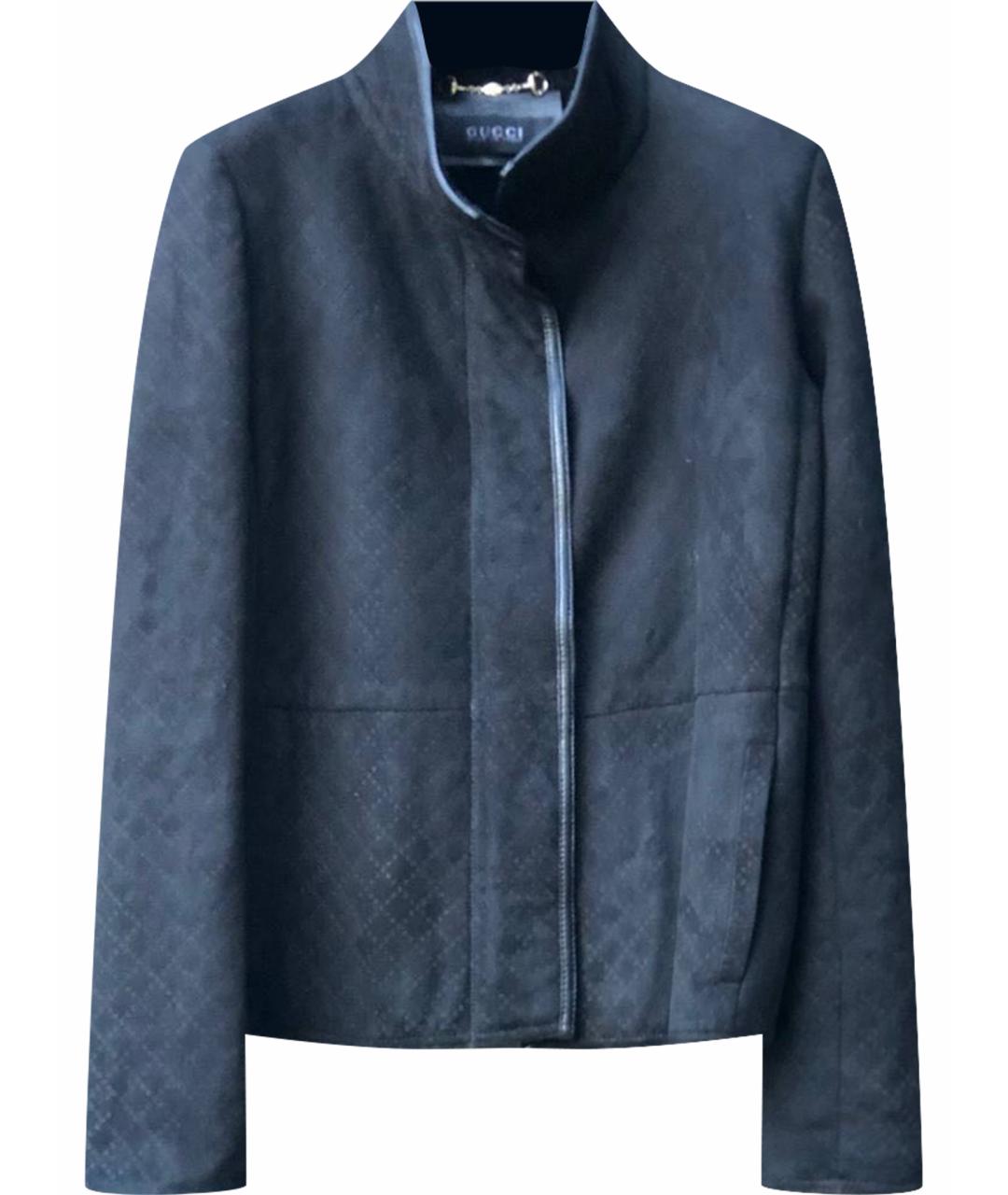 GUCCI Антрацитовая замшевая дубленка, фото 1